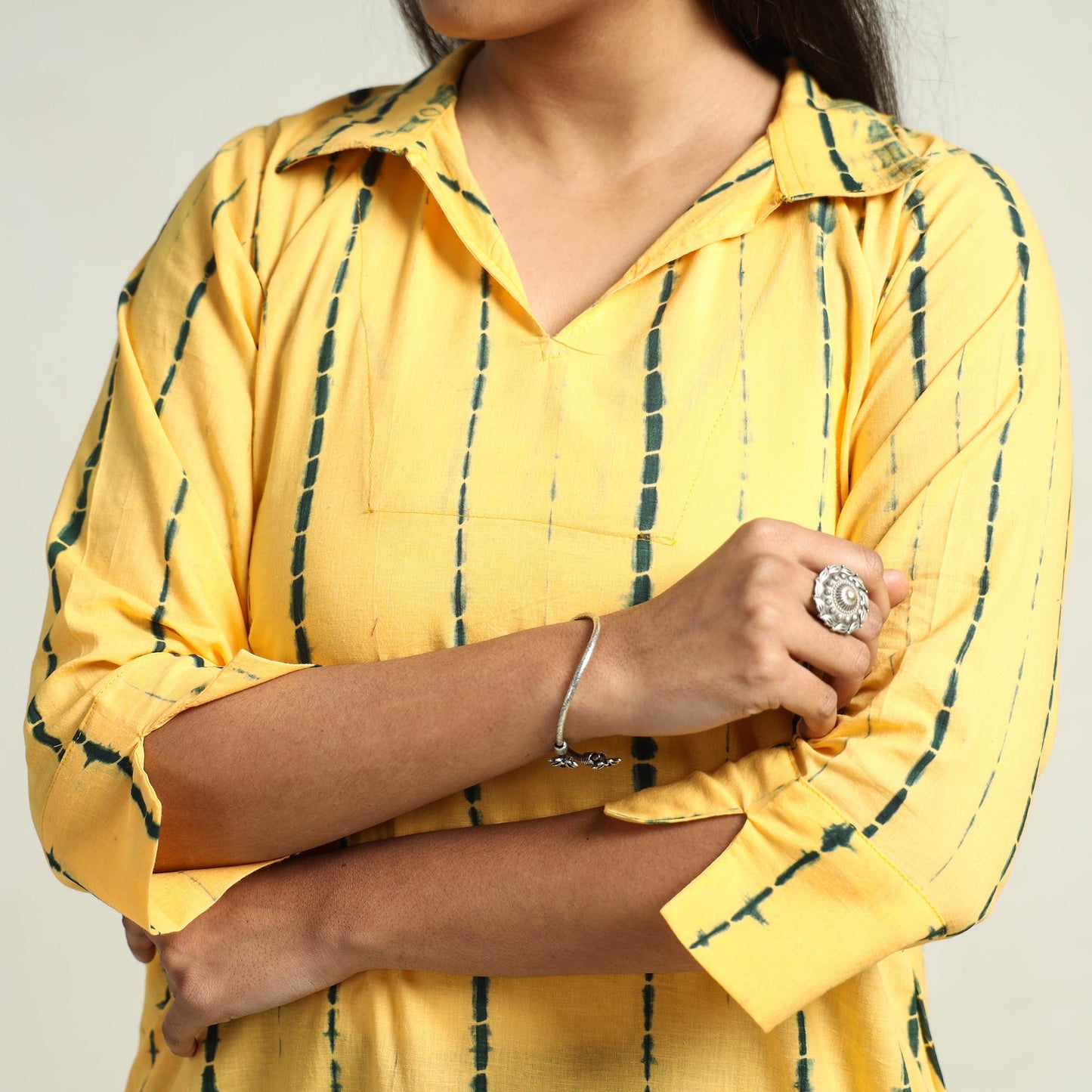Shibori Kurta with Palazzo & Dupatta Set
