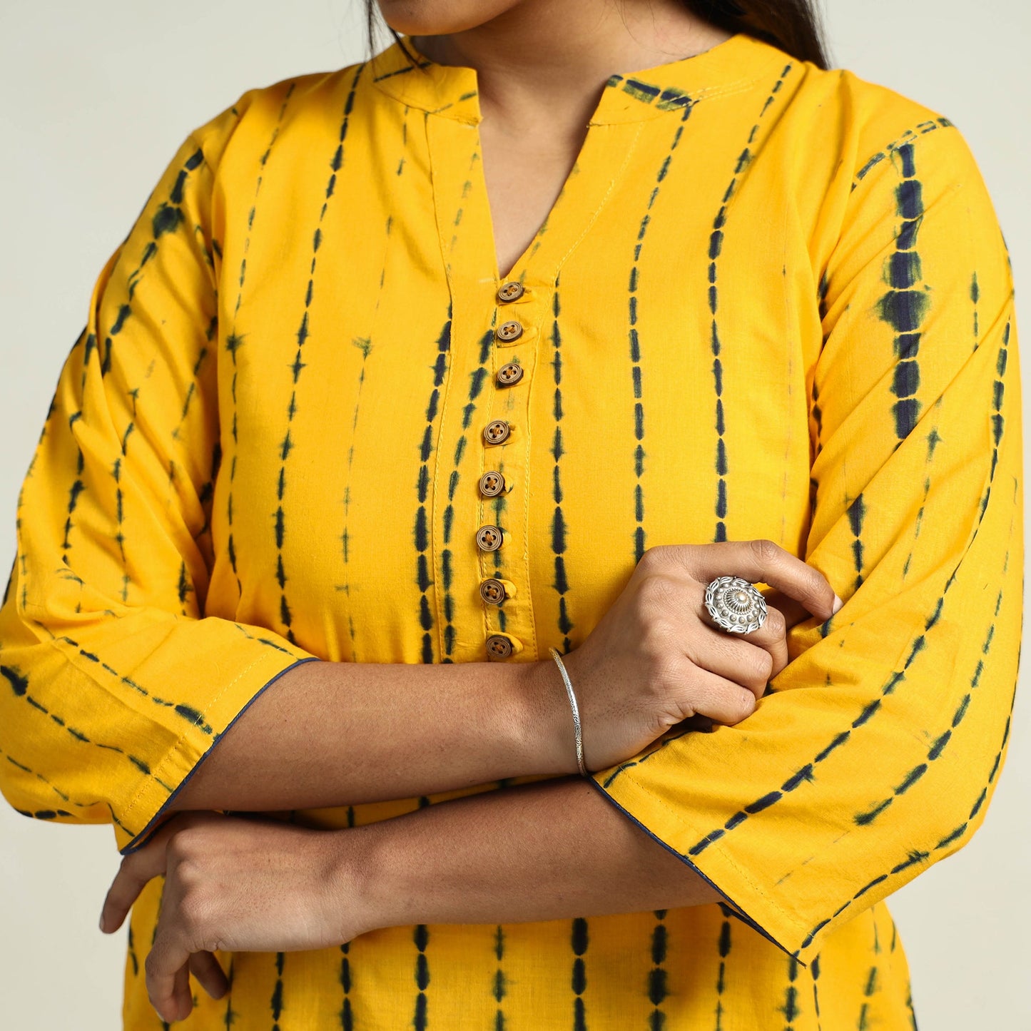 Shibori Kurta with Palazzo & Dupatta Set
