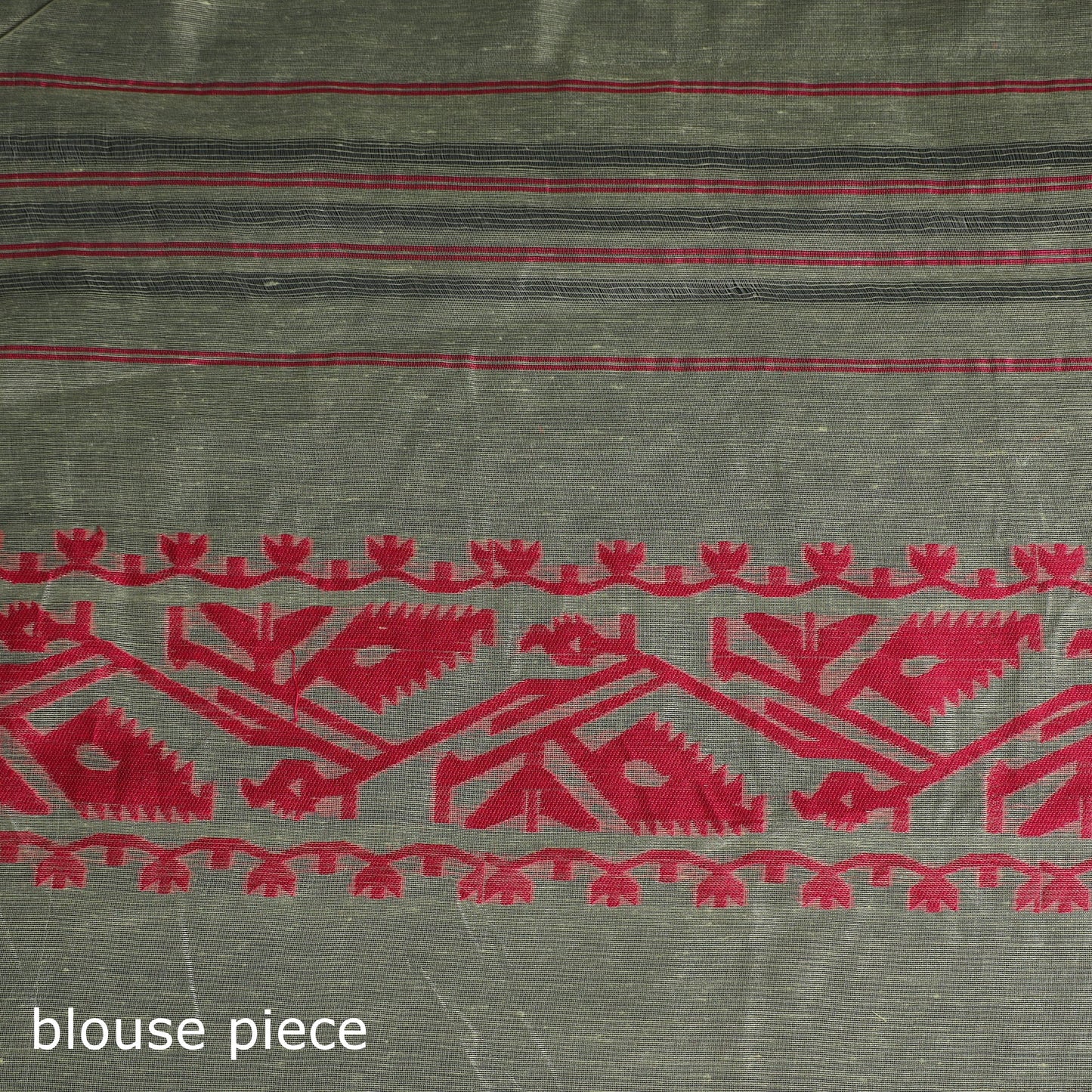Silk cotton dhakai jamdani saree 02 - handcrafted