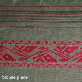 Silk cotton dhakai jamdani saree 02 - handcrafted