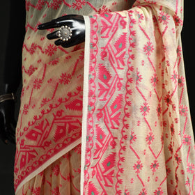 Silk cotton dhakai jamdani saree 02 - handcrafted