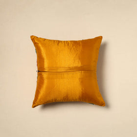 Yellow - silk cotton phulkari hand embroidery cushion cover