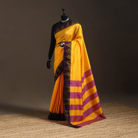 Silk ilkal saree with temple border 14 - handcrafted