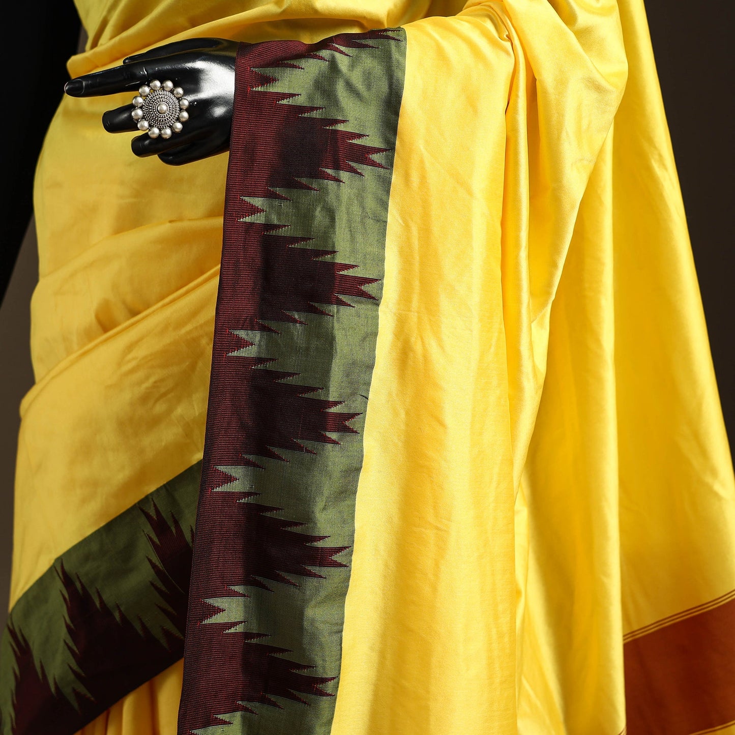 Silk ilkal saree with temple border 17 - handcrafted