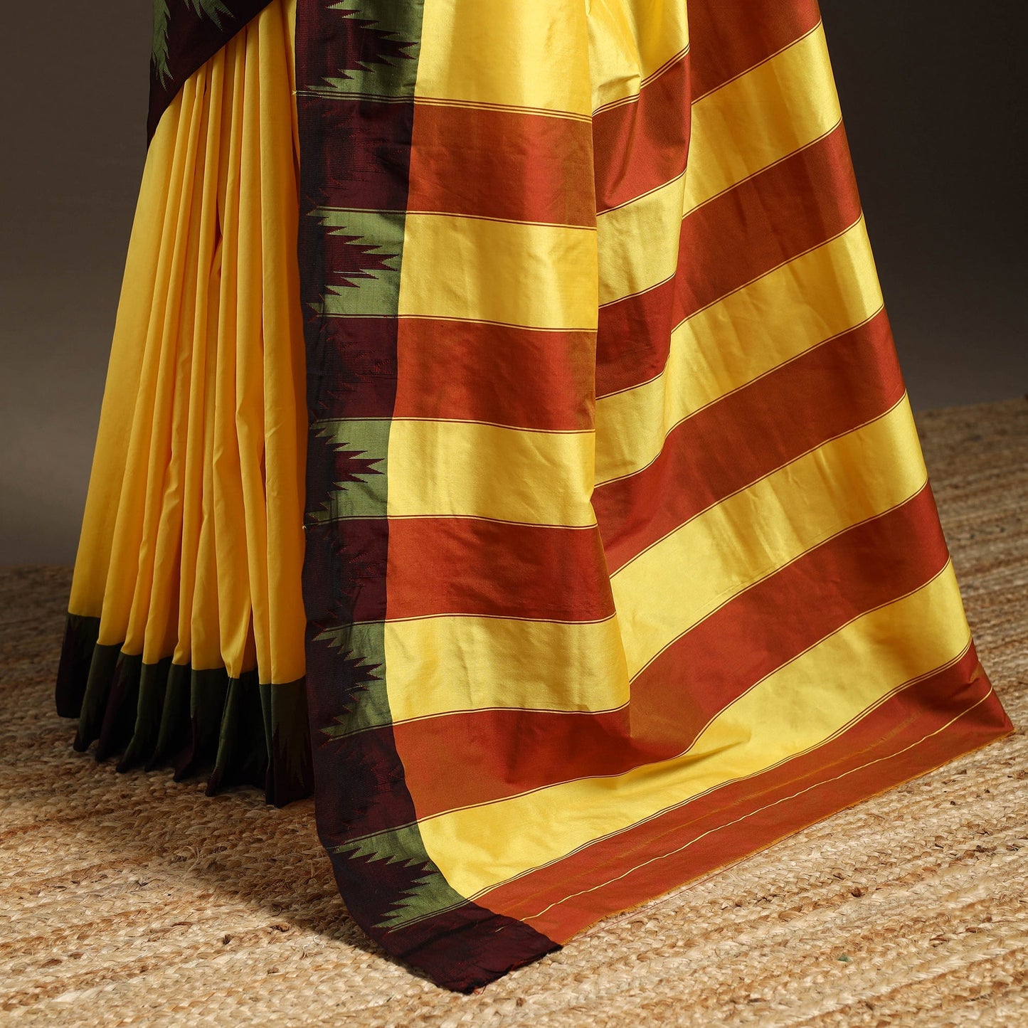 Silk ilkal saree with temple border 17 - handcrafted