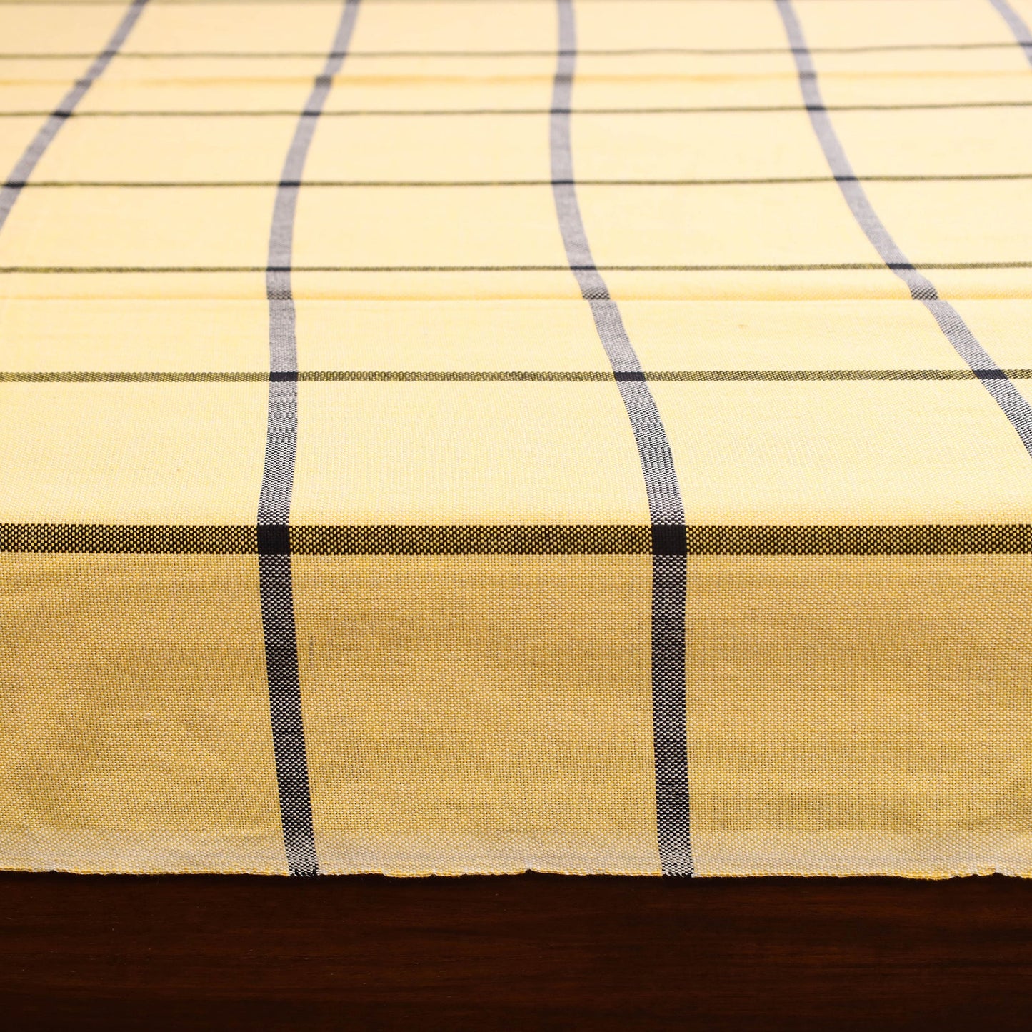 Yellow - single handloom cotton bed sheet (90 x 60 in) 90
