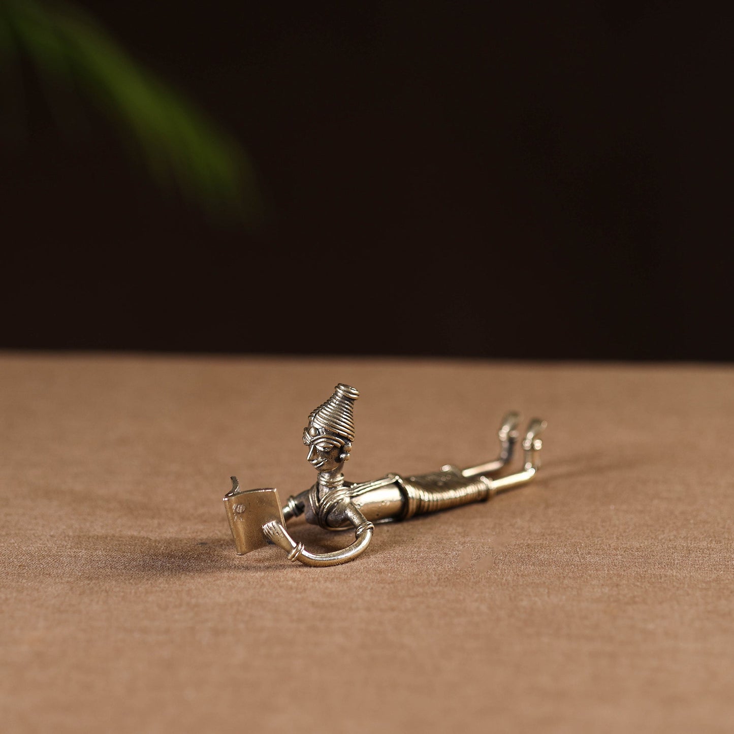 Sleeping lady with book - tribal odisha dokra handmade home