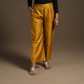 Slub silk elasticated plain palazzo 07 - handcrafted