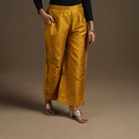 Slub silk elasticated plain palazzo 07 - handcrafted