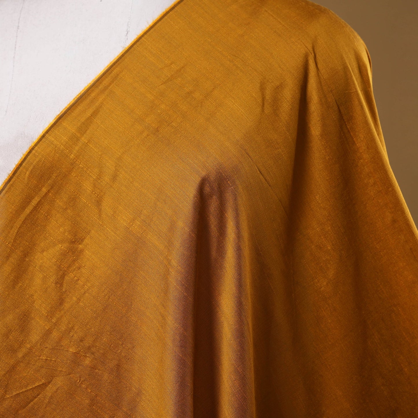 Yellow Slub Silk Plain Fabric