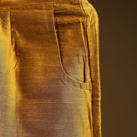 Yellow - slub silk plain palazzo 05 - handcrafted