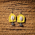 Yellow - somya handcrafted gs & shell work fabart earrings