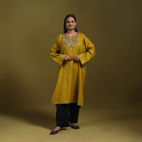 Sozni hand embroidered kashmiri merino wool pheran 52