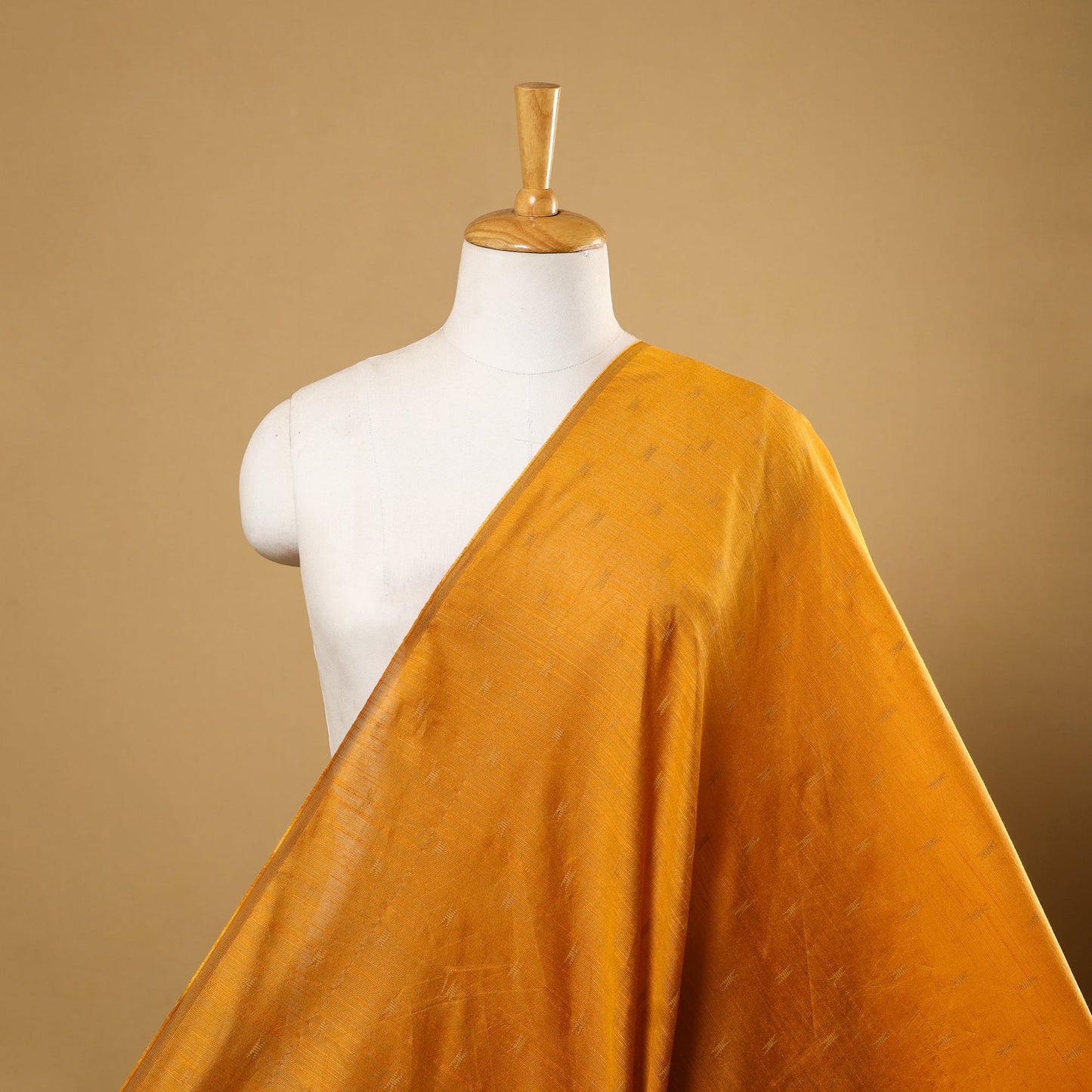 Yellow Spun Dupion Viscose Silk Buti Fabric