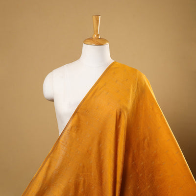 Yellow Spun Dupion Viscose Silk Buti Fabric