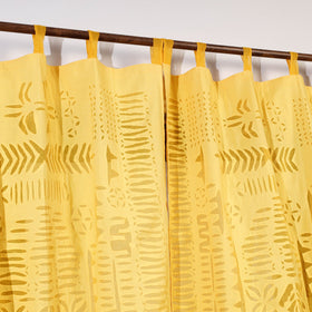 Square Cutwork Cotton Barmer Applique Door Curtain