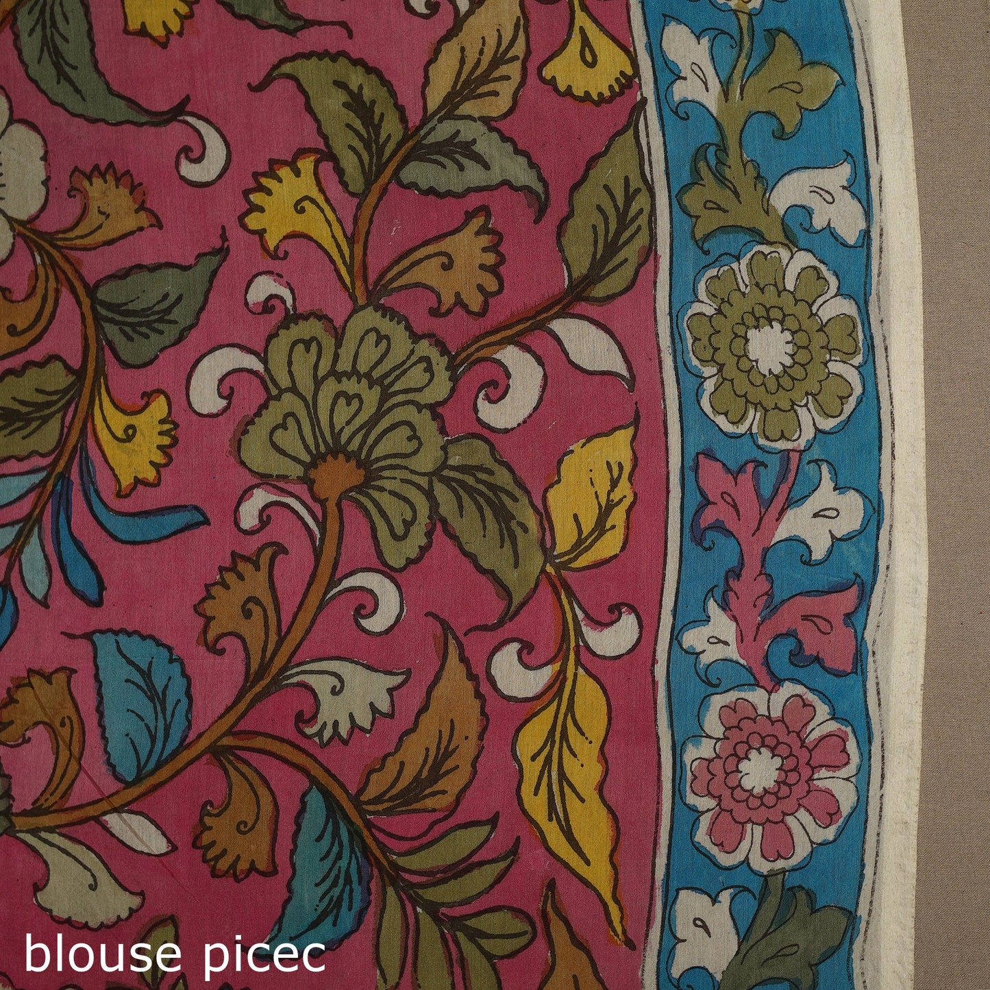 Yellow - srikalahasti handloom cotton handpainted pen