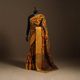 Yellow - srikalahasti handloom cotton handpainted pen