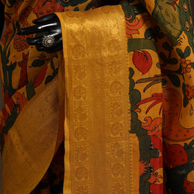 Yellow - srikalahasti handloom cotton handpainted pen