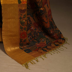 Yellow - srikalahasti handloom cotton handpainted pen