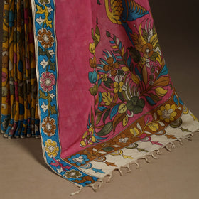 Yellow - srikalahasti handloom cotton handpainted pen