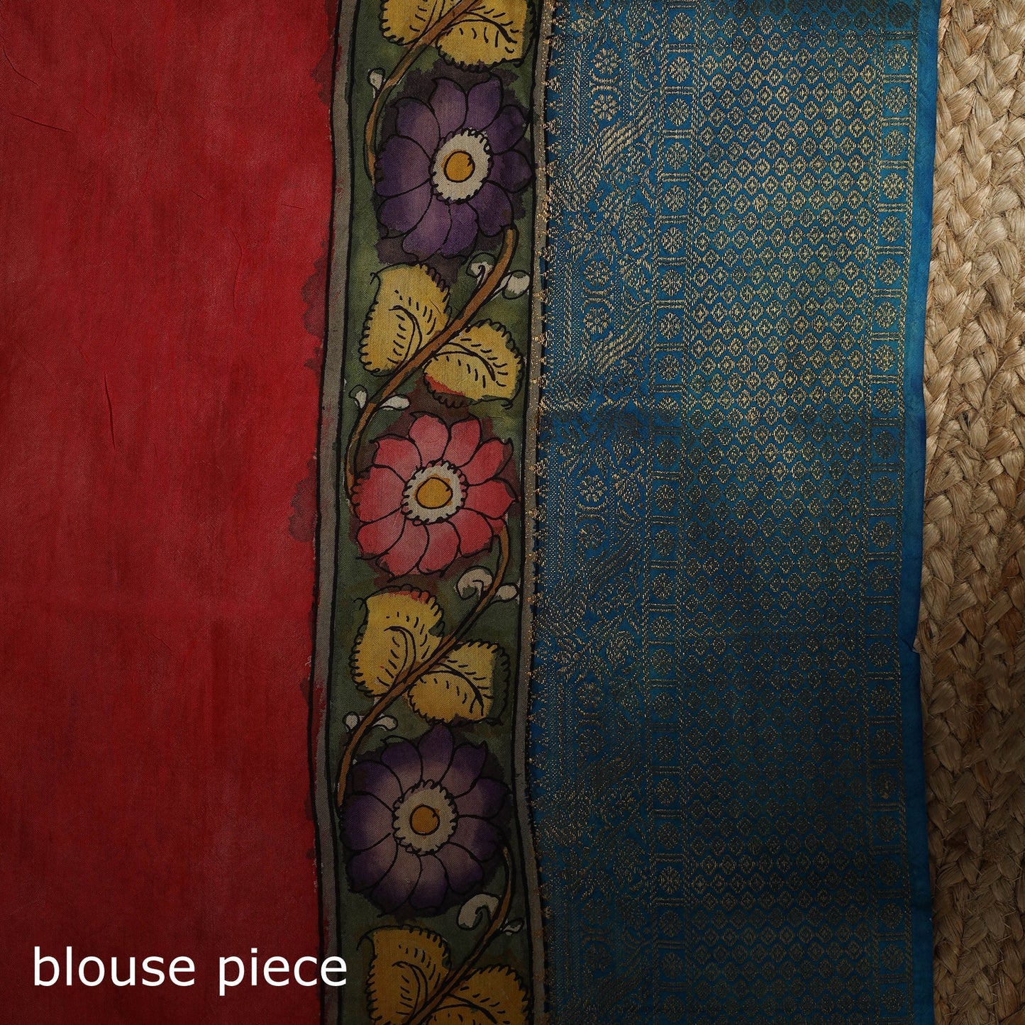 Srikalahasti handloom mangalagiri pattu silk handpainted