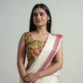 Yellow - srikalahasti handpainted penwork kalamkari