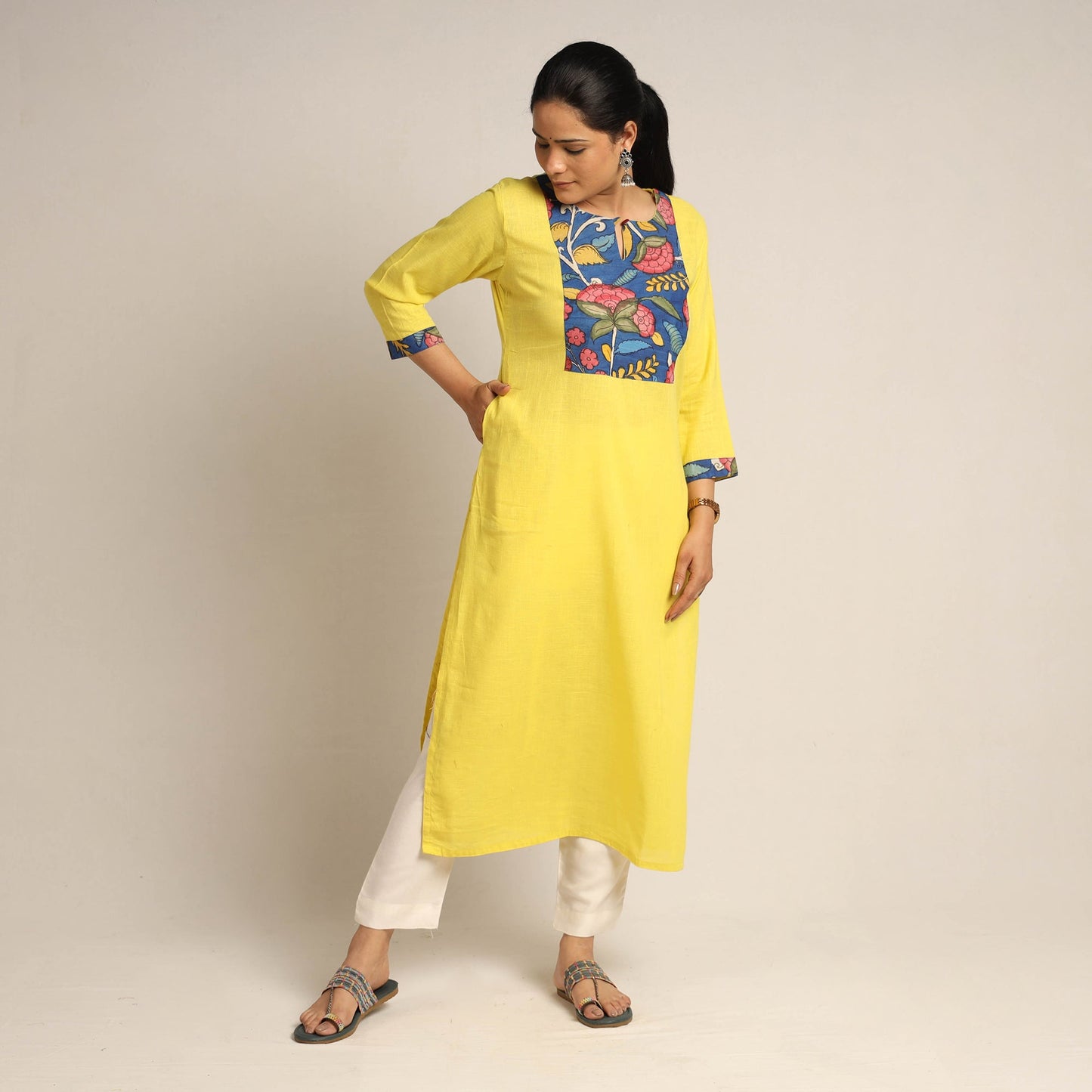 plain patchwork kurta 