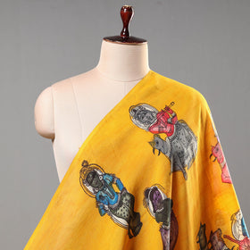  Srikalahasti Pen Work Chanderi Silk Kalamkari Fabric 