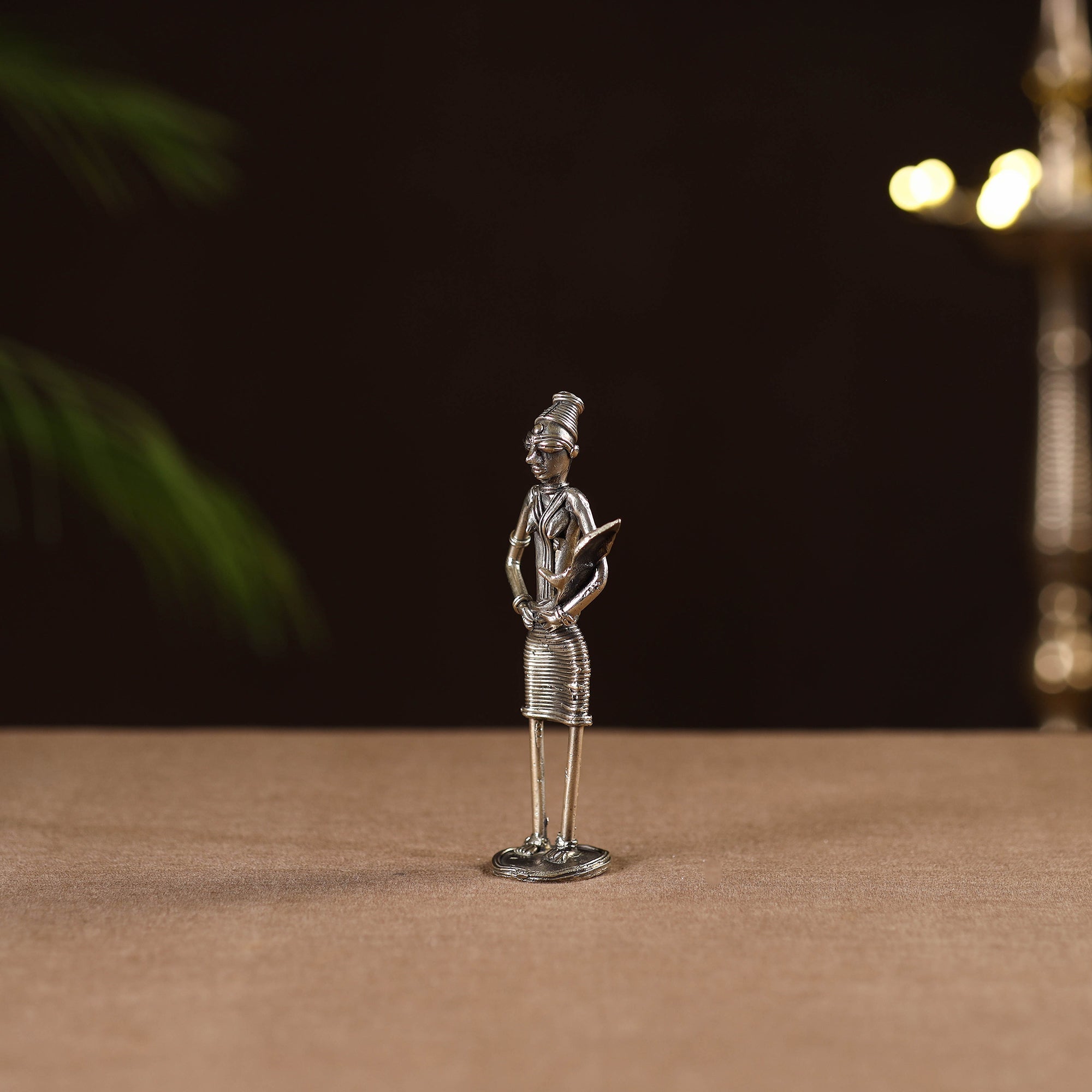 Standing women with child - tribal odisha dokra handmade