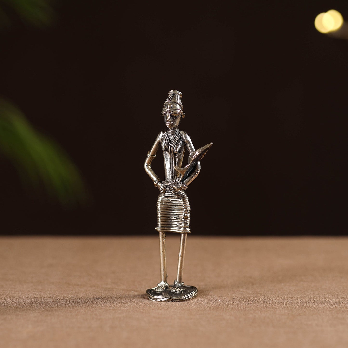 Standing women with child - tribal odisha dokra handmade