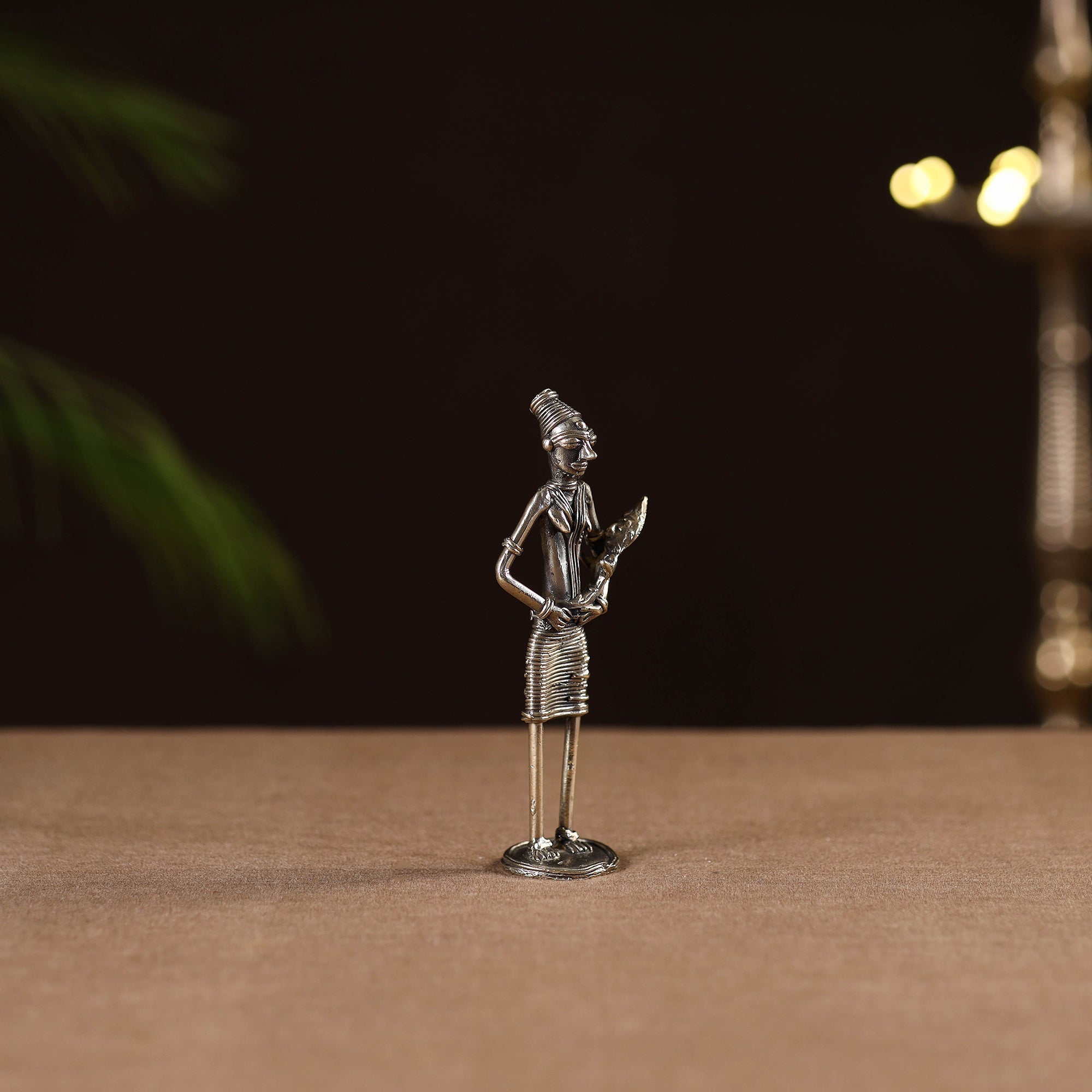 Standing women with child - tribal odisha dokra handmade