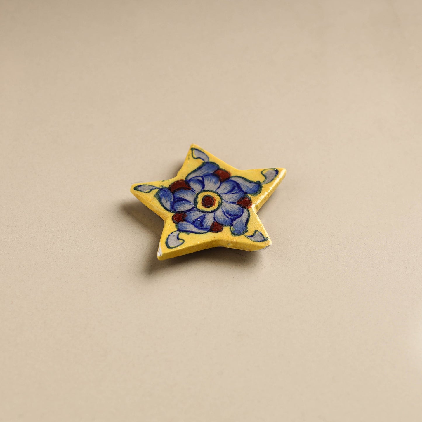 Yellow Star Original Blue Pottery Ceramic Fridge Magnet