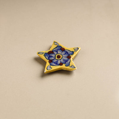 Yellow Star Original Blue Pottery Ceramic Fridge Magnet