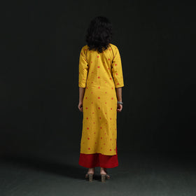 Straight cotton jacquard kurta for women 05 - handcrafted