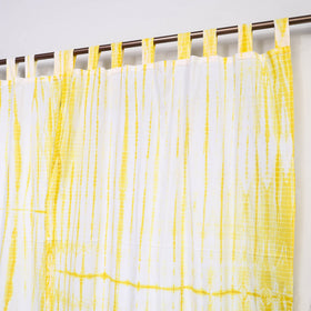 Yellow - tie & dye cotton shibori curtain for window (set