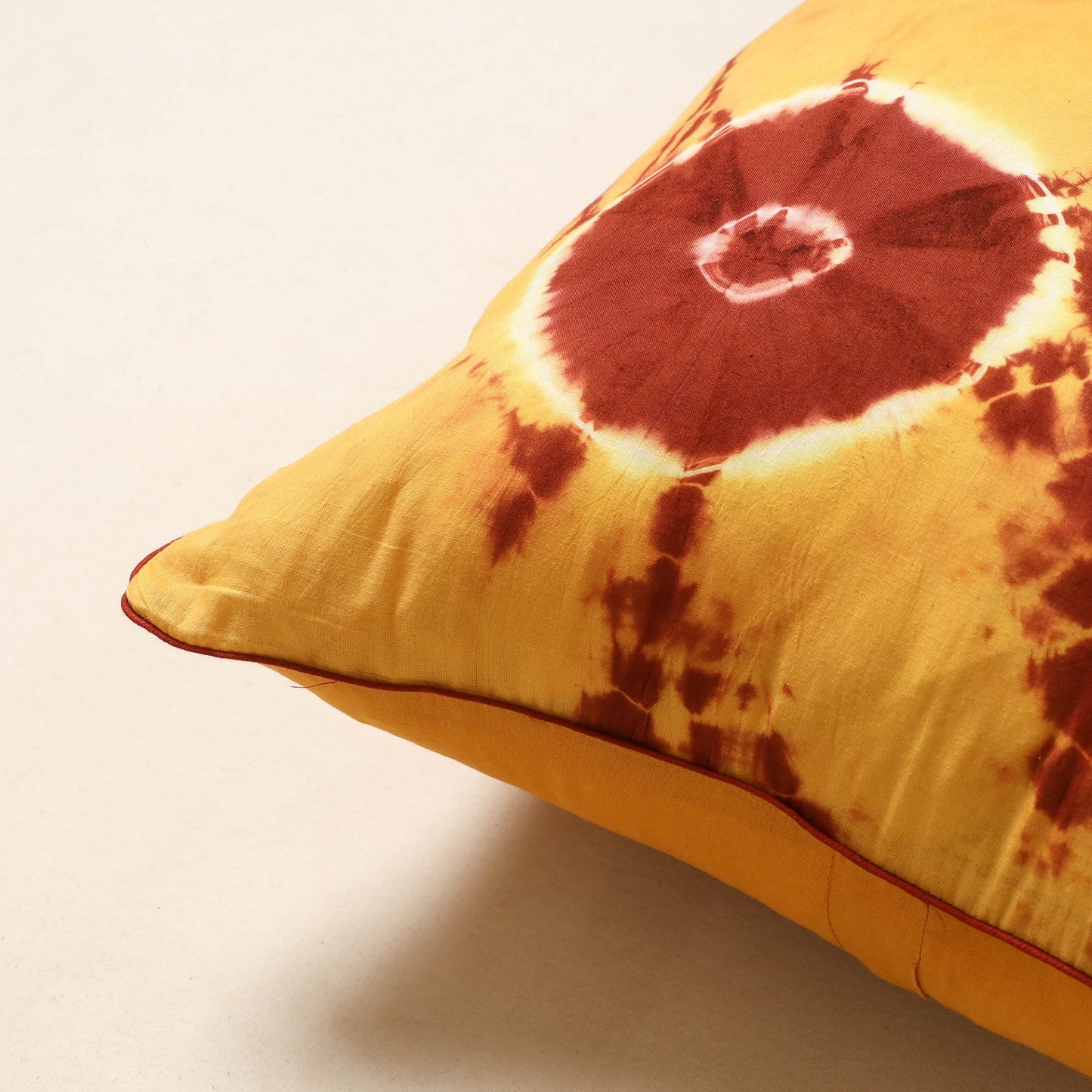 Yellow - tie & dye cotton shibori cushion cover 80