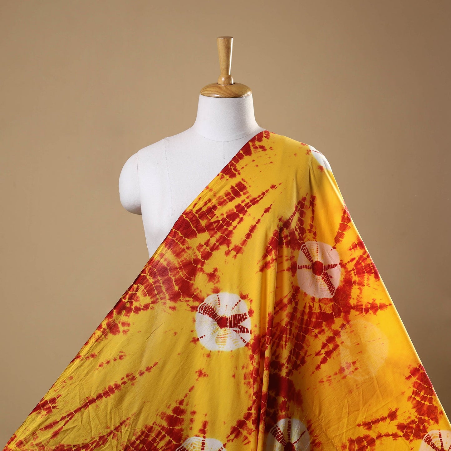Yellow Tie-Dye Cotton Shibori Fabric 