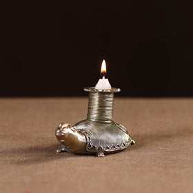 Tortoise - tribal odisha dokra handmade candle stand 09