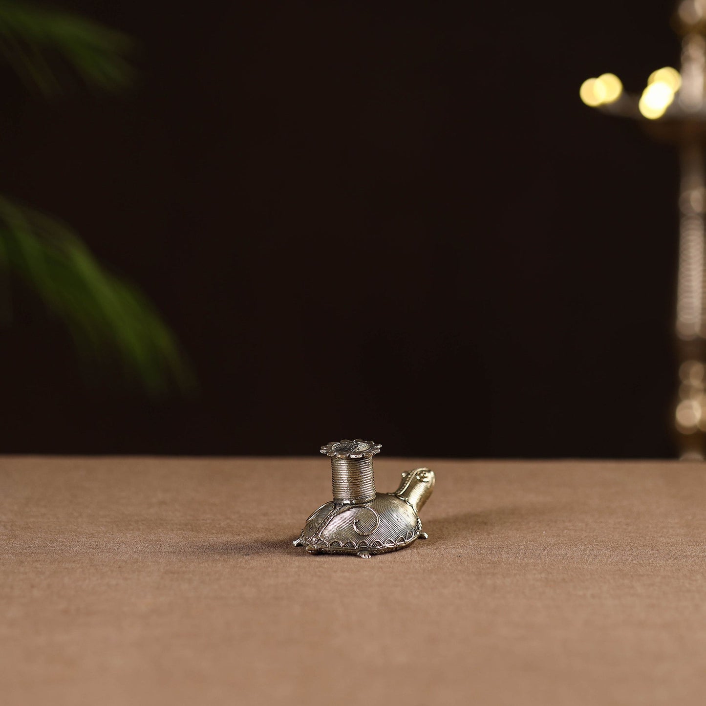 Tortoise - tribal odisha dokra handmade candle stand 09