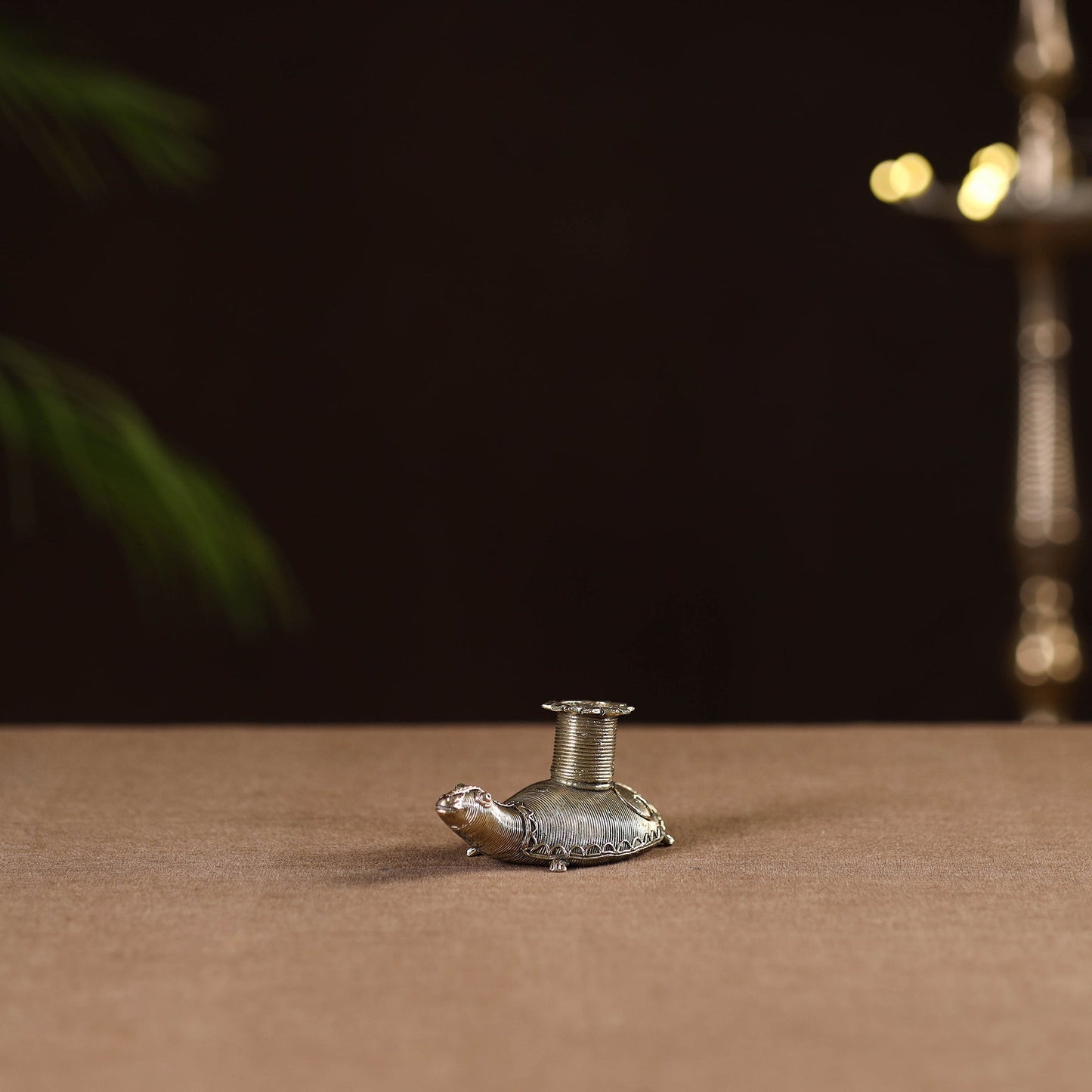 Tortoise - tribal odisha dokra handmade candle stand 09