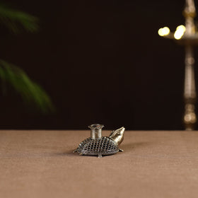 Tortoise - tribal odisha dokra handmade candle stand 10
