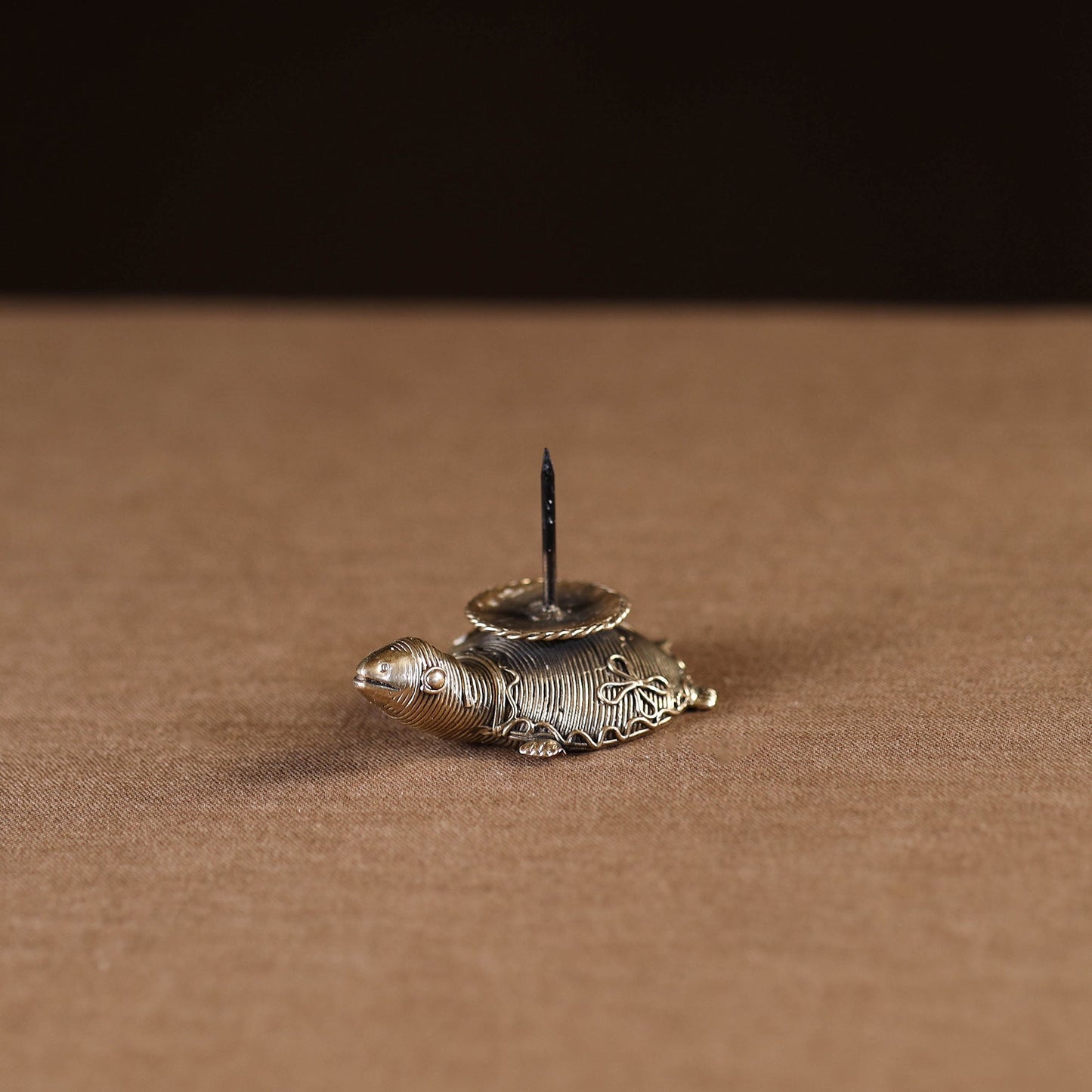 Tortoise - tribal odisha dokra handmade candle stand 12