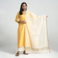 Buy Traditional Maheshwari Handloom Silk Cotton Zari Work Kurta with Dupatta Set Online at iTokri.com