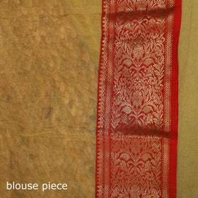 Yellow - traditional tissue zari handloom buti katan