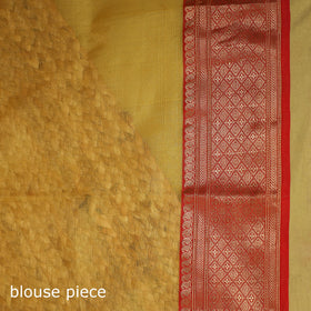 Yellow - traditional tissue zari handloom buti katan