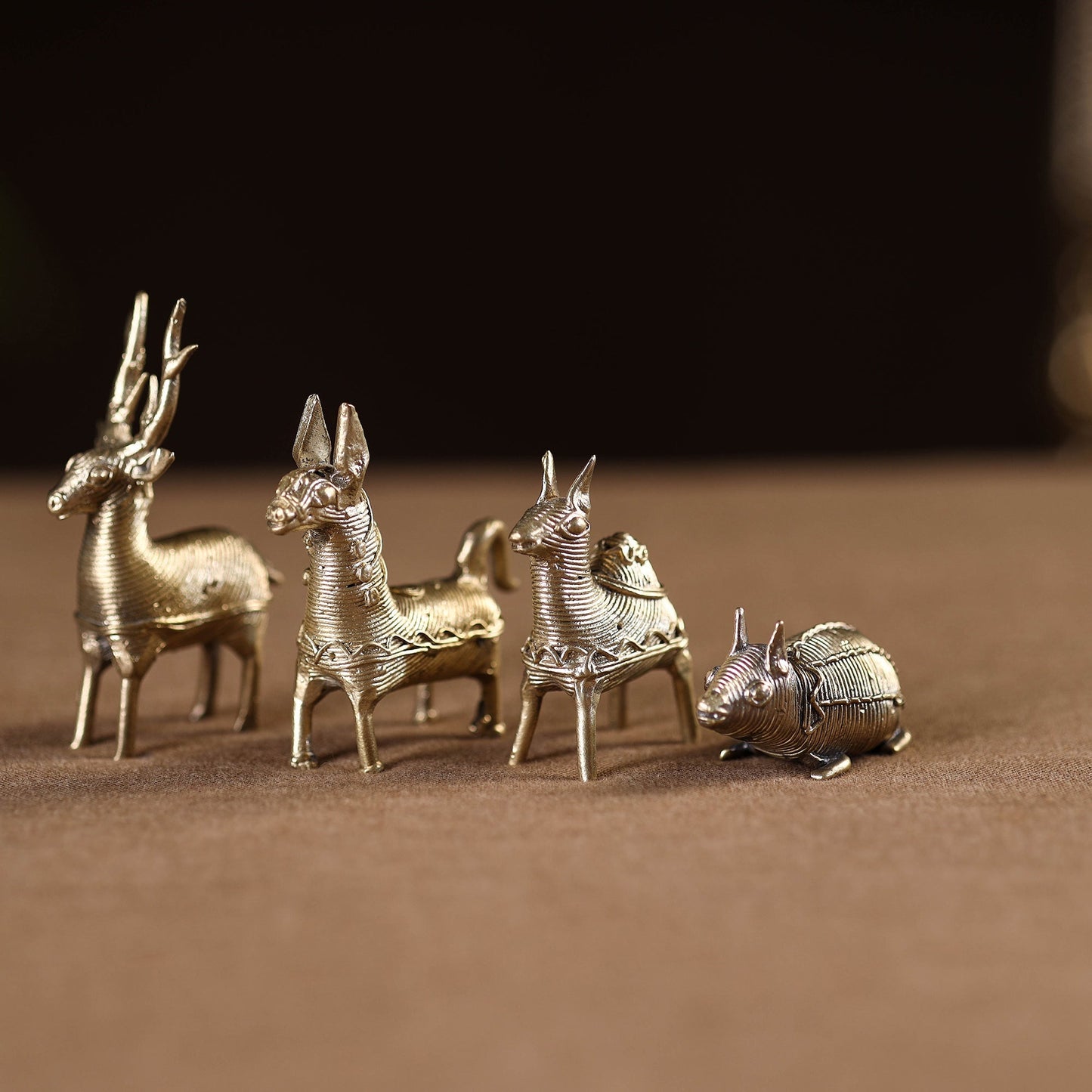 Tribal odisha dokra handmade home decor item (set of 4) 05