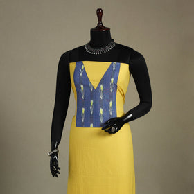 Yellow Unstitched Plain Cotton Kurta Material