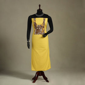 Yellow Unstitched Plain Cotton Kurta Material