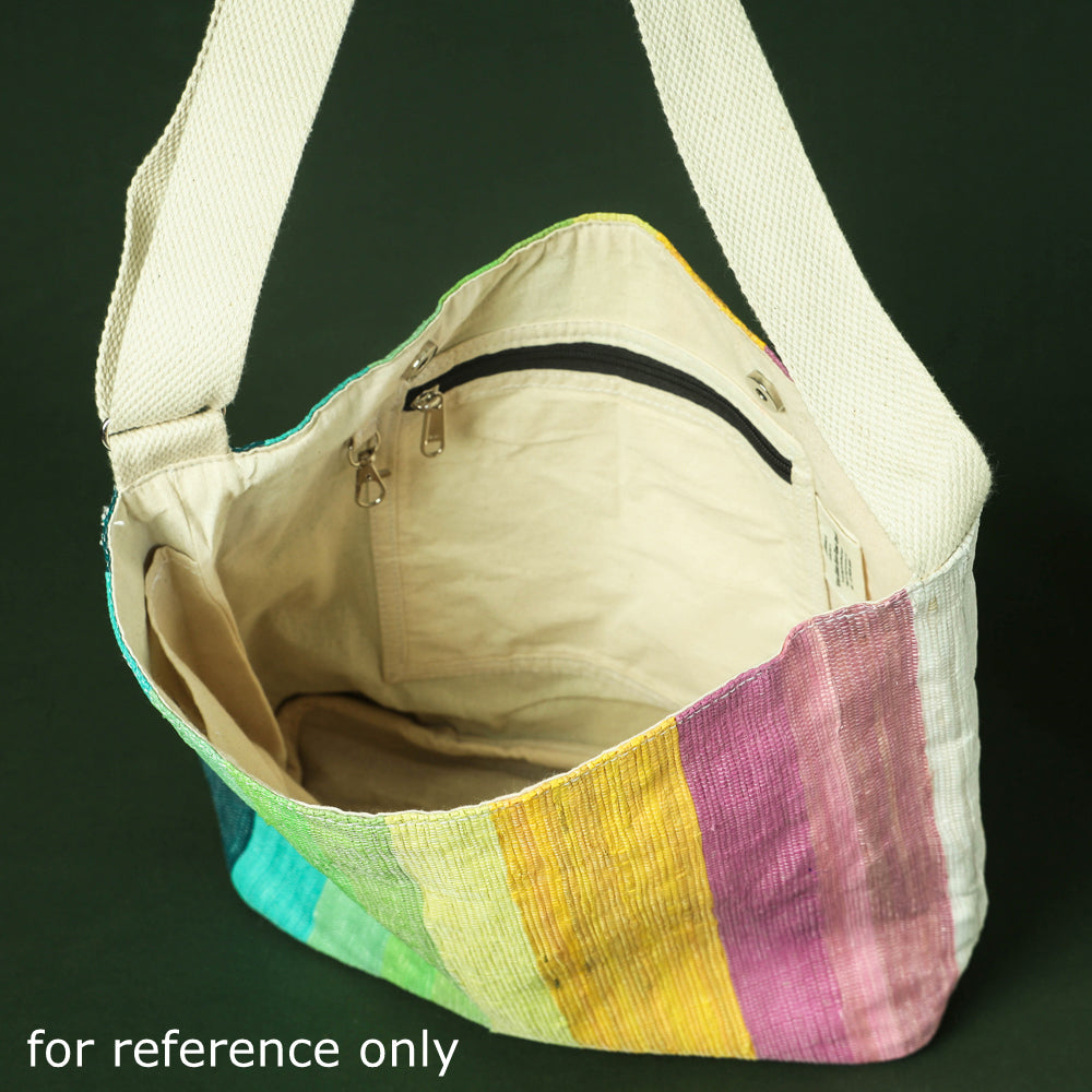 Yellow Upcycled Weave Handmade Sling Bag